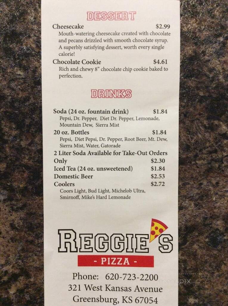 Reggie's Pizza - Greensburg, KS