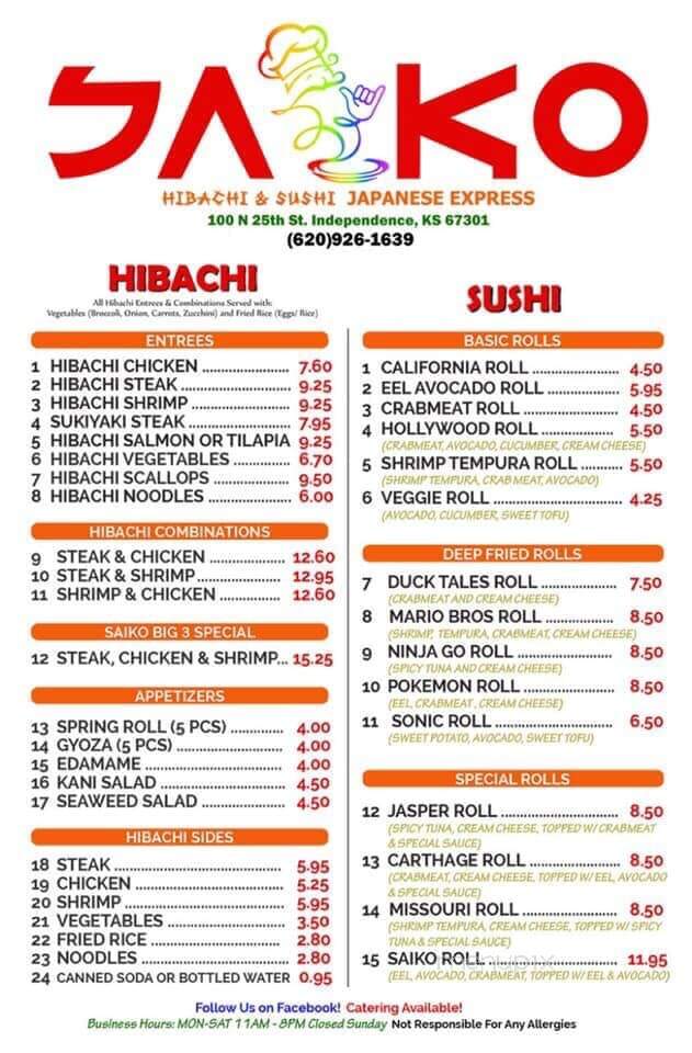 Saiko Sushi & Hibachi - Independence, KS