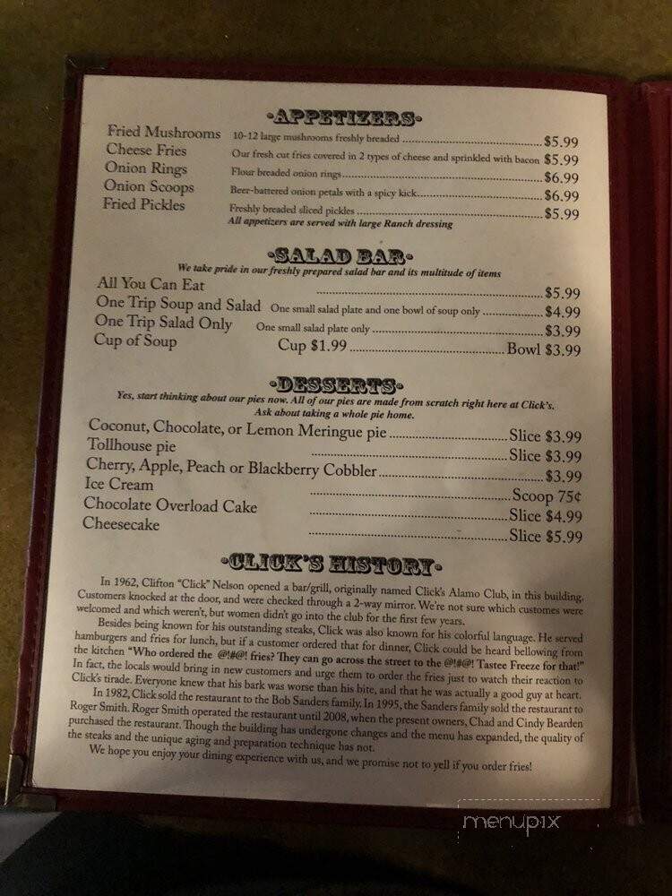 Click's Steakhouse - Pawnee, OK