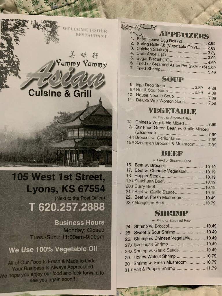 Yummy Yummy Asian Cuisine Chinese - Lyons, KS